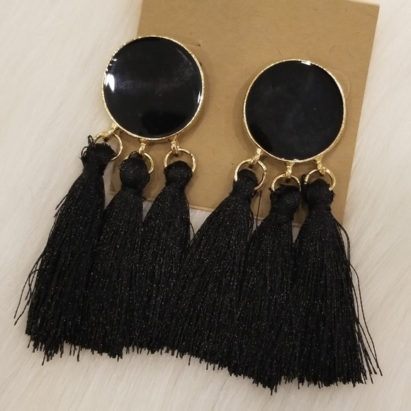 Jewelry - BLACK TASSEL EARRINGS